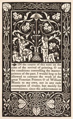 Lot 838 - Vale Press. Ricketts (Charles). A Defence of the Revival of Printing, 1899