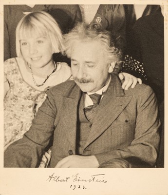 Lot 330 - Einstein (Albert, 1879-1955). Signed Photograph, ‘Albert Einstein, 1933’