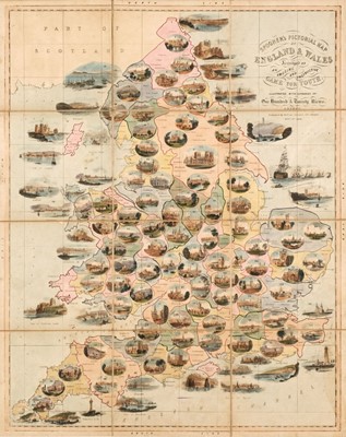 Lot 163 - England & Wales. Spooner (William, publisher), Spooner's Pictorial Map..., 1844