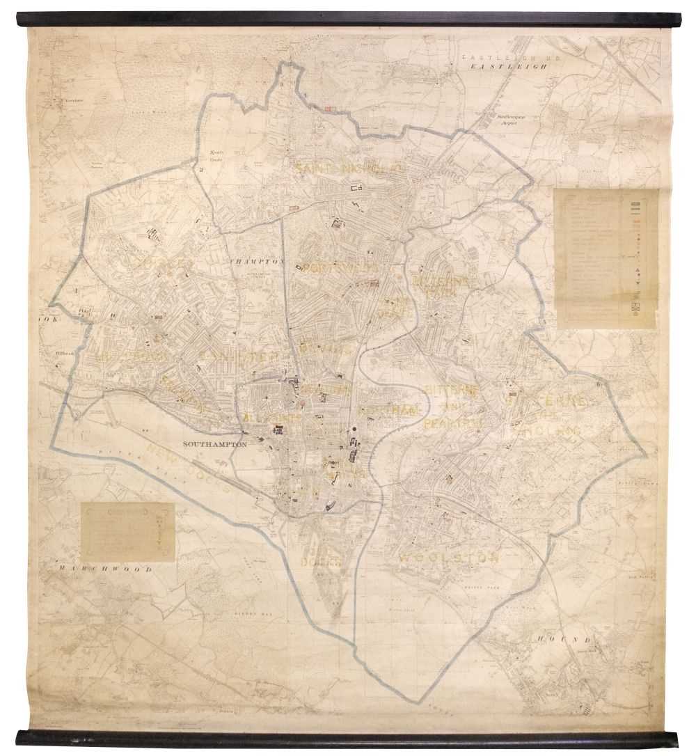 Lot 474 - WWII Civil Defence. Ordnance Survey map for Southampton 1939