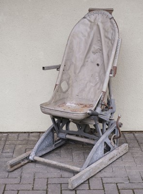 Lot 97 - Vickers Varsity. Captain's seat, aluminium on steel adjustable frame