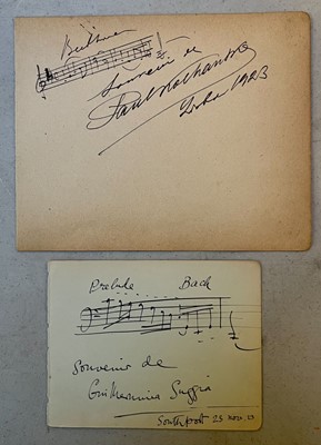 Lot 355 - Musicians' Autographs. A group of 9 Autograph Musical Quotations Signed by various instrumentalists