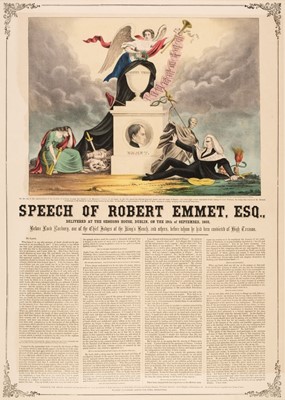 Lot 392 - Irish-American Political Broadsides. Speech of Robert Emmet, Esq.