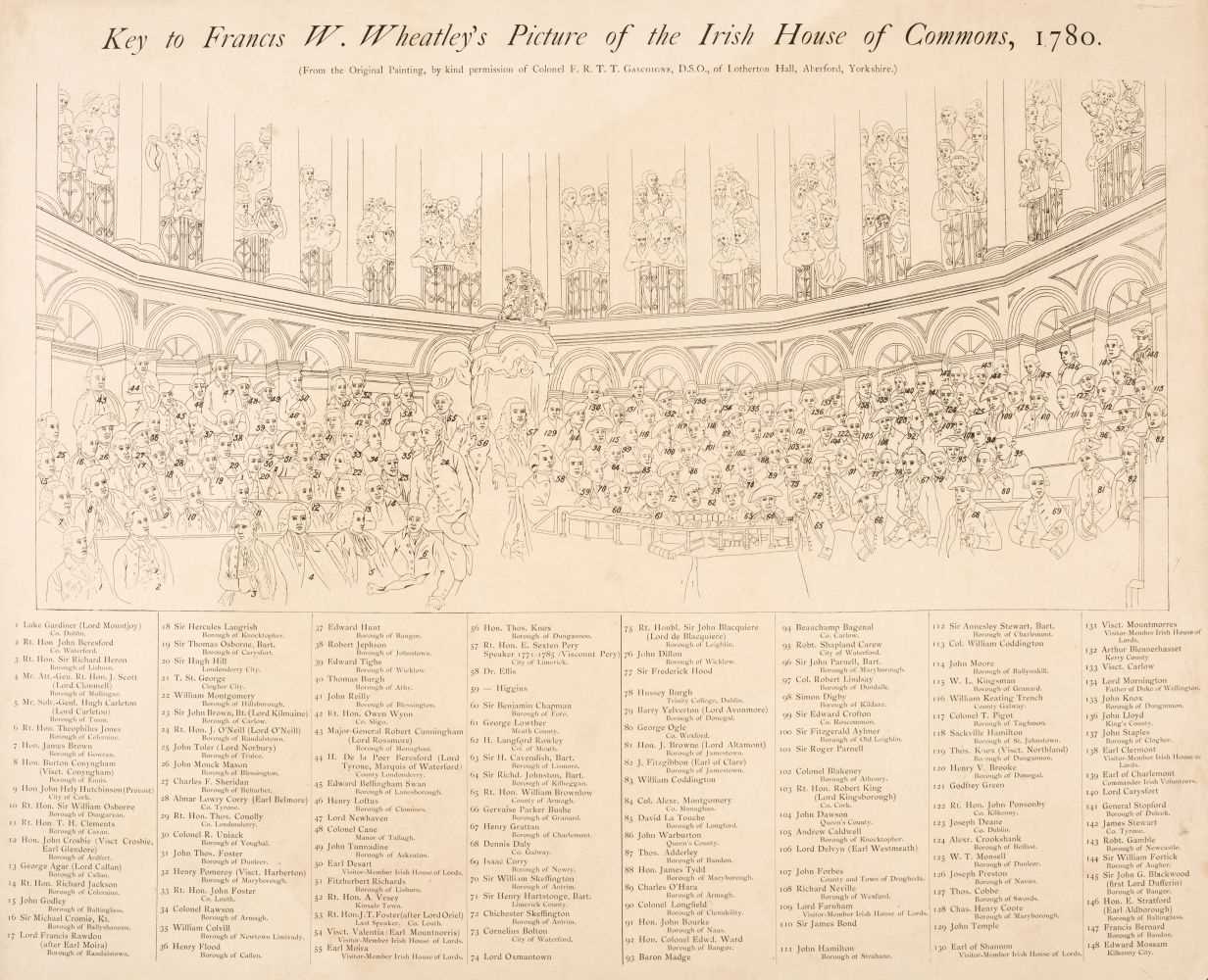 Lot 390 - Irish House of Commons. A large mezzotint engraving after the original by Francis Wheatley
