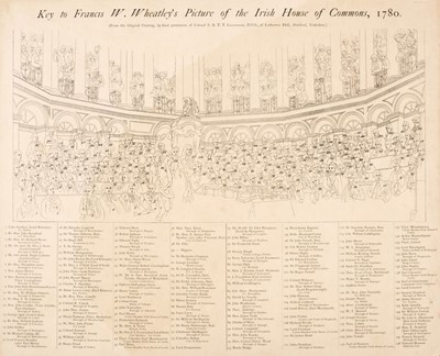 Lot 390 - Irish House of Commons. A large mezzotint engraving after the original by Francis Wheatley