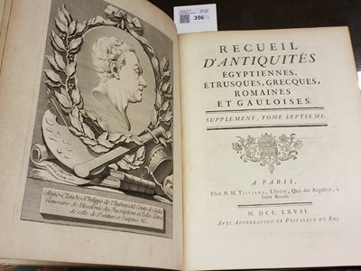 Lot 337 - Caylus (Anne Claude Philippe, Comte de). Recueil d'Antiquities, 7 volumes, 1756-67