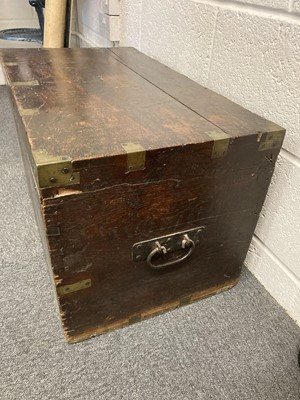 Lot 257 - Campaign Chest. A 19th century sea or military campaign chest