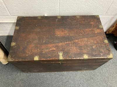 Lot 257 - Campaign Chest. A 19th century sea or military campaign chest