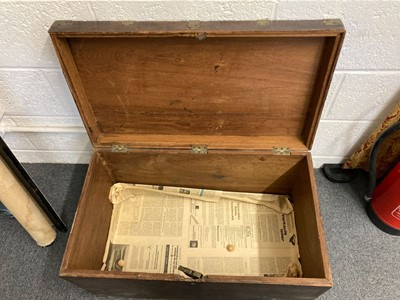 Lot 257 - Campaign Chest. A 19th century sea or military campaign chest