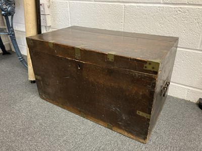 Lot 257 - Campaign Chest. A 19th century sea or military campaign chest