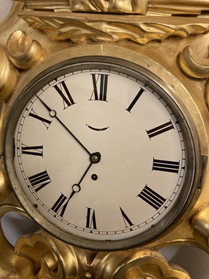 Lot 279 - P&O. A fine Victorian giltwood wall clock by James Muirhead, Glasgow circa 1870