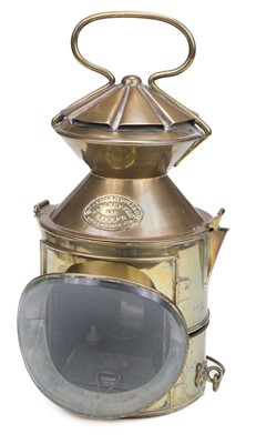 Lot 275 - Station Master's Lamp. A Victorian brass railway lamp