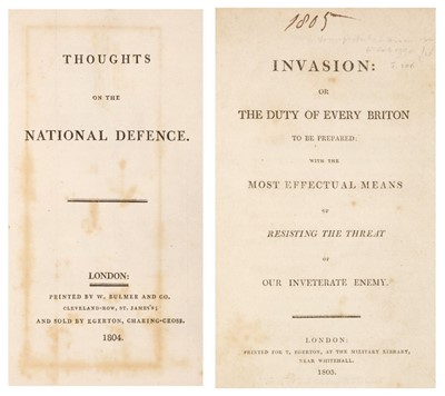 Lot 97 - Lennox (Charles, 3rd Duke of Richmond),Thoughts on National Defence, 1804