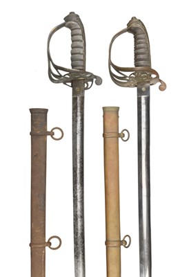 Lot 402 - Swords. Two Victorian 1845 pattern infantry officer's swords