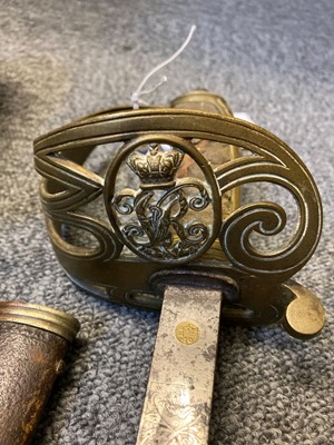 Lot 389 - Swords. A Victorian 1845 pattern infantry officer's levee pattern sword plus Swedish sword