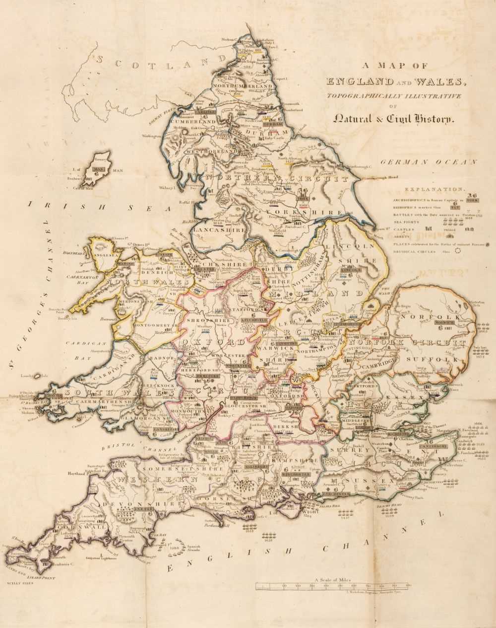 Lot 51 - England & Wales. An accompaniment to the topographical map of England and Wales, 1823