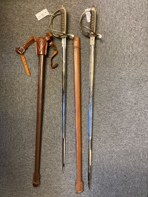 Lot 397 - Swords. A WWI Royal Artillery officer's sword and South African sword