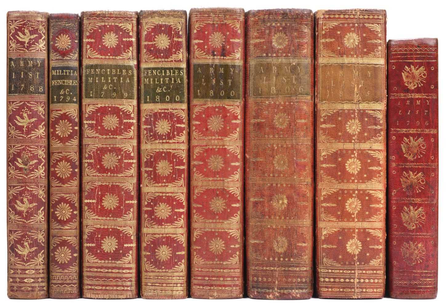 Lot 72 - Army Lists. 8 volumes, 1788-1815
