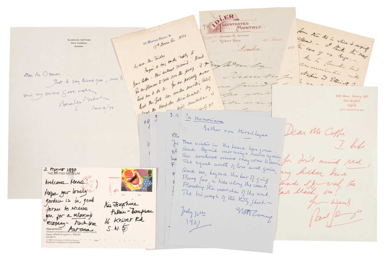 Autographs Text Lot 346 - Literary Autographs. A group of 18 Autograph