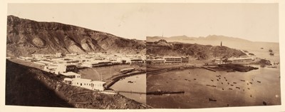 Lot 1 - Aden. A pair of 4-part and 2-part panoramas of Aden, c. 1870