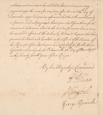 Lot 220 - George II (1683-1760). Document Signed, ‘George R’, St James’s, 12 March 1750