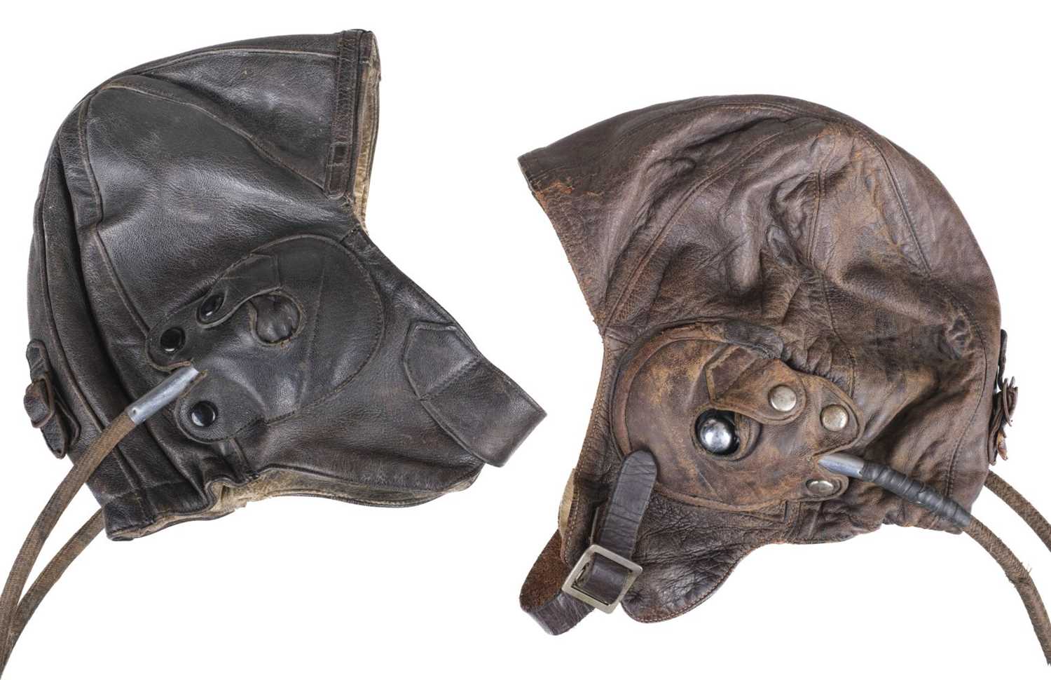 Lot 44 - Flying Helmet. A 1930s brown leather flying helmet by D Lewis Ltd Oxford