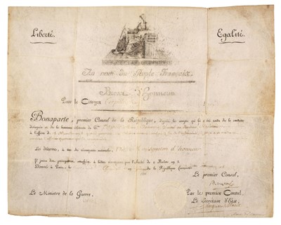 Lot 233 - Napoleon I (1769-1821). Document signed, 'Bonaparte', 1800