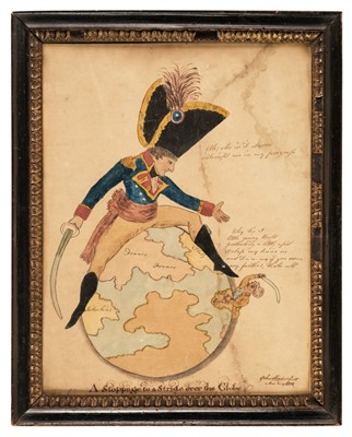 Lot 199 - Map Caricature. Parker (John). A Stoppage to a Stride over the Globe, 1803