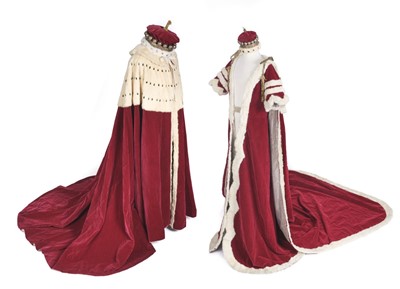 Lot 599 - Coronation robes. A set of robes and coronets belonging to Lord and Lady Cross, 1901 and later