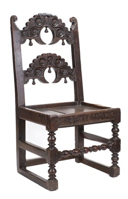 Lot 474 - Oak Chair. A late 17th century oak chair (joined backstool English South Yorks c.1670-1700)