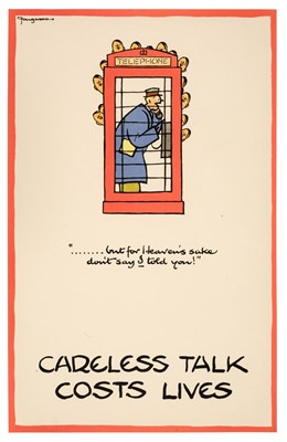 Lot 231 - Bird (Cyril Kenneth, pseud. 'Fougasse'). Carless Talk costs Lives, circa 1940