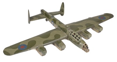 Lot 33 - Avro Lancaster. A large and impressive wooden model of a WWII Lancaster bomber VN N 3637