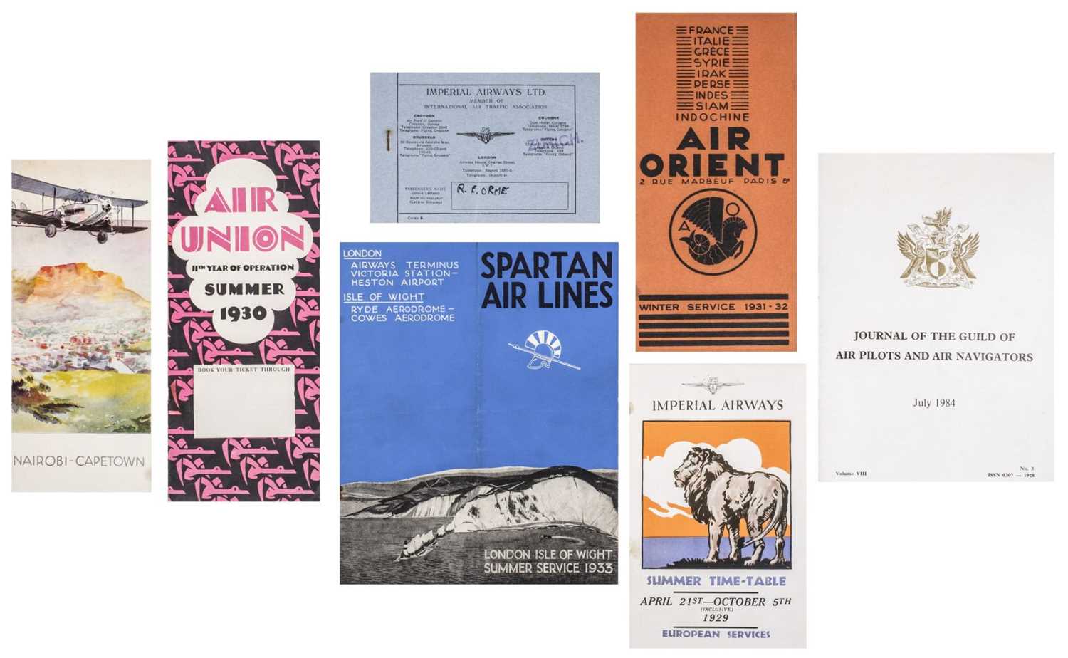 Lot 13 - Aviation Timetables. Imperial Airways European Services summer timetable plus others