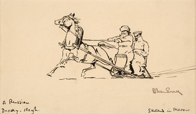 Lot 304 - Baden-Powell (Robert, 1857-1941). A Russian Drosky-Sleigh, sketched in Moscow, c. 1911