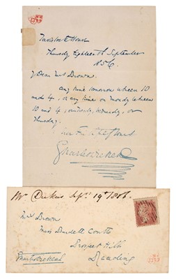 Lot 323 - Dickens (Charles, 1812-1870). Autograph Letter Signed, 1856