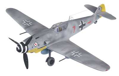 Lot 131 - Luftwaffe. Messerschmitt Me109 G "Red 7", hand built model aircraft