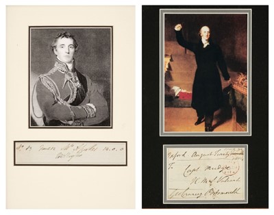 Lot 240 - British Prime Ministers. A group of 6 British prime minister autographs, 1827