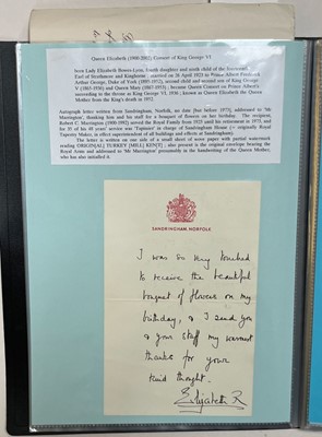 Lot 250 - British Royalty. A collection of 19 British Royal Family autograph items, c. 1902-1999