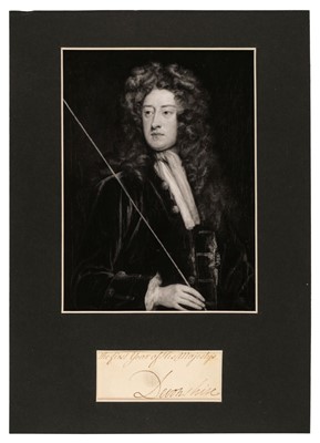 Lot 222 - Cavendish (William, 1720-1764). Autograph Signature, ‘Devonshire’, c. 1761