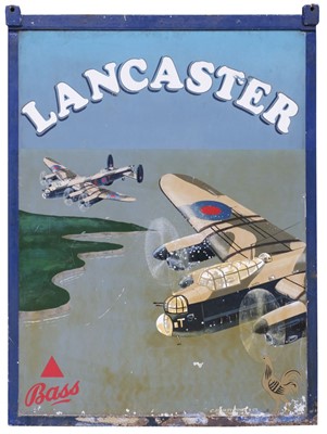 Lot 52 - 'Lancaster' Public House Sign. A unique twin-sided hanging sign for the public house, circa 1965