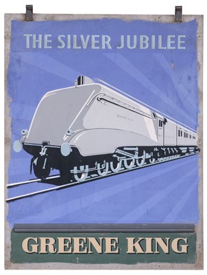 Lot 273 - 'Silver Jubilee' Public House Sign. A double-sided hanging-sign for the public-house, circa 1935