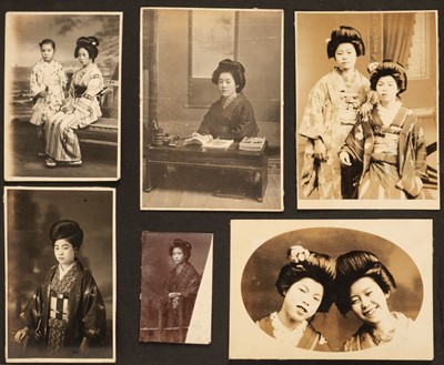 Lot 79 - Japan. An album containing approximately 170 photographs of Japanese people, c. 1900-1920