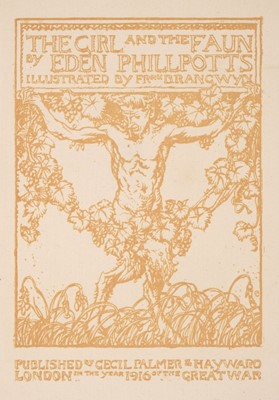 Lot 428 - Brangwyn (Frank, illustrator). The Girl and the Faun, by Eden Phillpotts, 1916 ..., and others