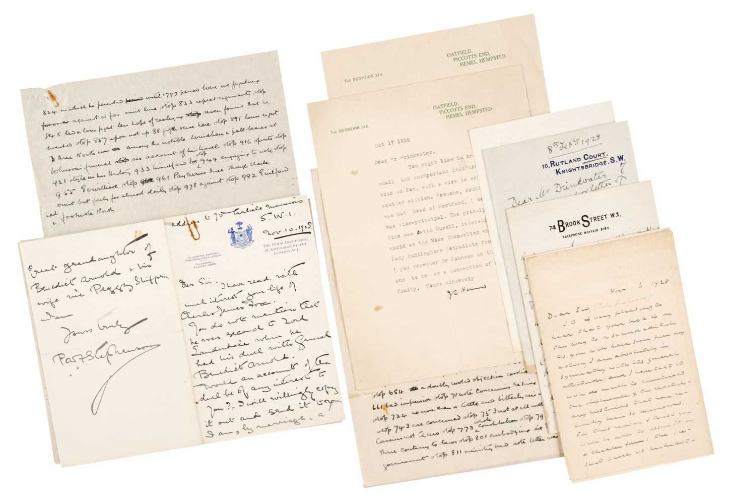 Lot 327 - Drinkwater (John, 1882-1937). An archive of autograph letters and documents by or to John Drinkwater