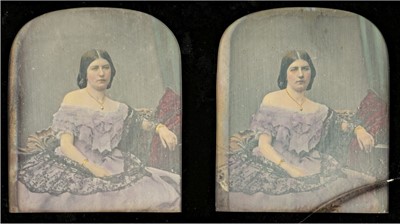 Lot 150 - Claudet (Antoine François Jean, 1797-1867). A hand-tinted stereoscopic daguerreotype