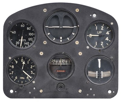 Lot 41 - Cockpit Instruments. An aircraft instrument panel and other items