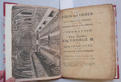 Lot 179 - Coronations. A complete account of the ceremonies observed in the coronations of the kings and queens of England, 1727