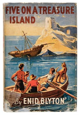 Lot 643 - Blyton (Enid). Five on a Treasure Island,  1st edition, 1942

island of adventure 1st ed 1944 150-200