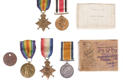 Lot 520 - Three: Private C.J. May, Royal Berkshire Regiment & Private A. Maunder, Gloucestershire Regiment