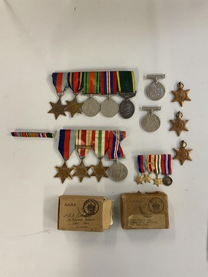 Lot 181 - Five: Private R.F. Wagstaffe, Leicestershire Regiment plus a collection of WWII medals